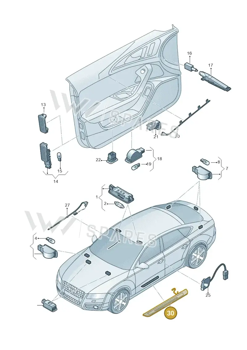 4G8947423D — Audi A7 Sportback (2014-2018) diagram 711947100, position 30