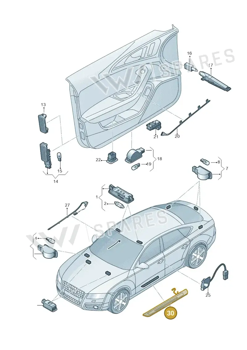 4G8947424D — Audi A7 Sportback (2014-2018) diagram 711947100, position 30