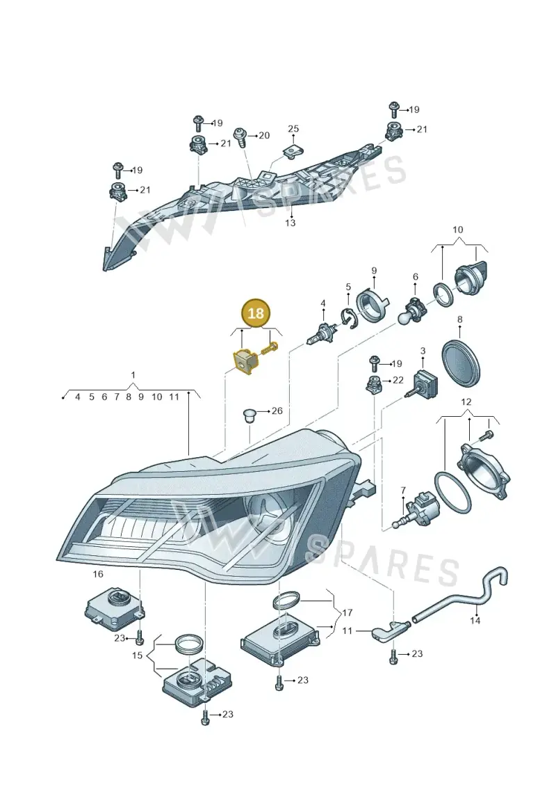 4G8998121 — Audi RS7 Sportback (2013-2018) diagram 711941050, position 18