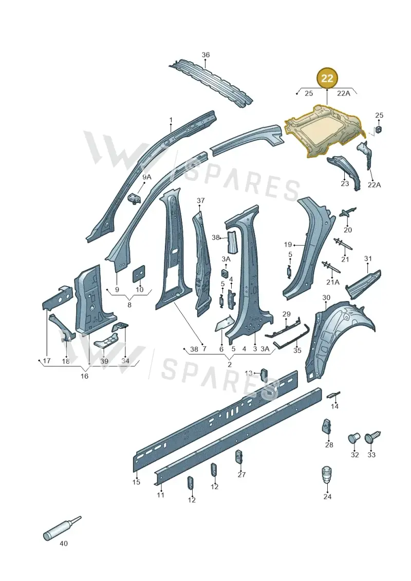 4G9809051 — Audi A6 (2014-2018) diagram 717809100, position 22