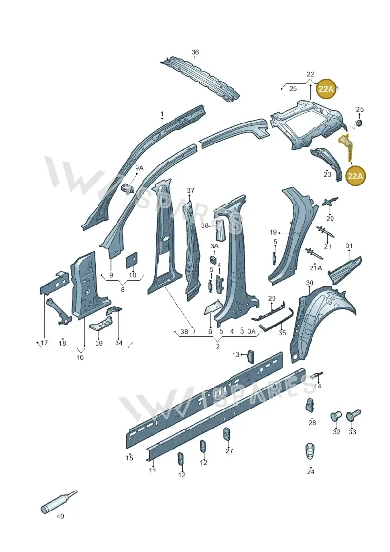 4G9810613 — Audi A6 (2014-2018) diagram 717809100, position 22A