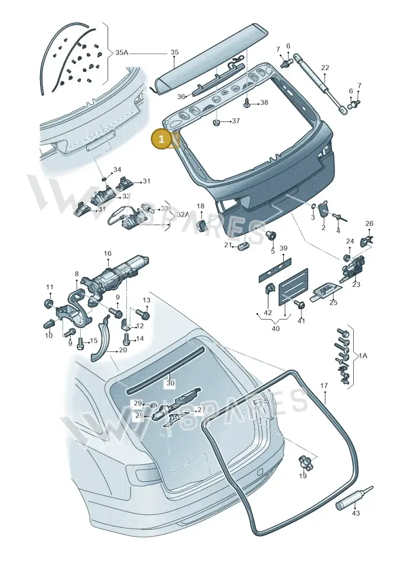 4G9827025B — Audi A6 (2014-2018) diagram 717827100, position 1