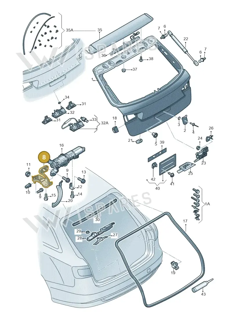 4G9827299A — Audi A6 qu. 3.0 tdi (2014-2018) diagram 717827100, position 8