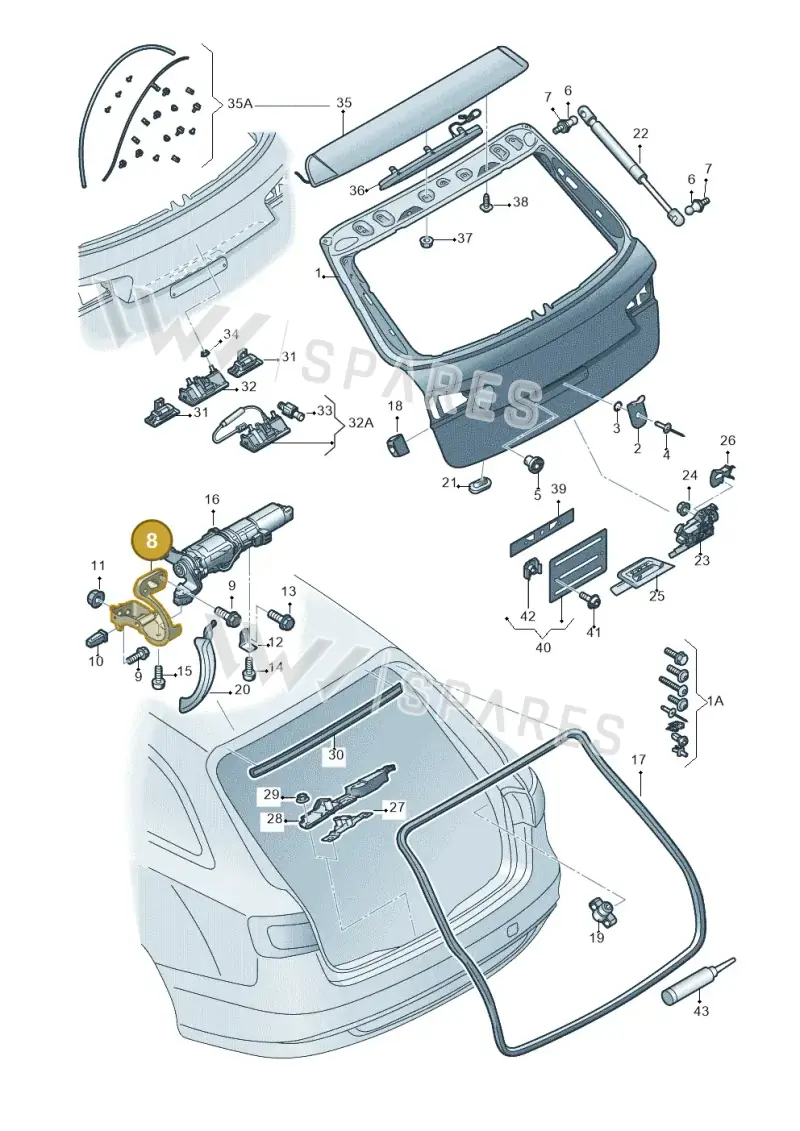 4G9827300A — Audi A6 qu. 3.0 tdi (2014-2018) diagram 717827100, position 8