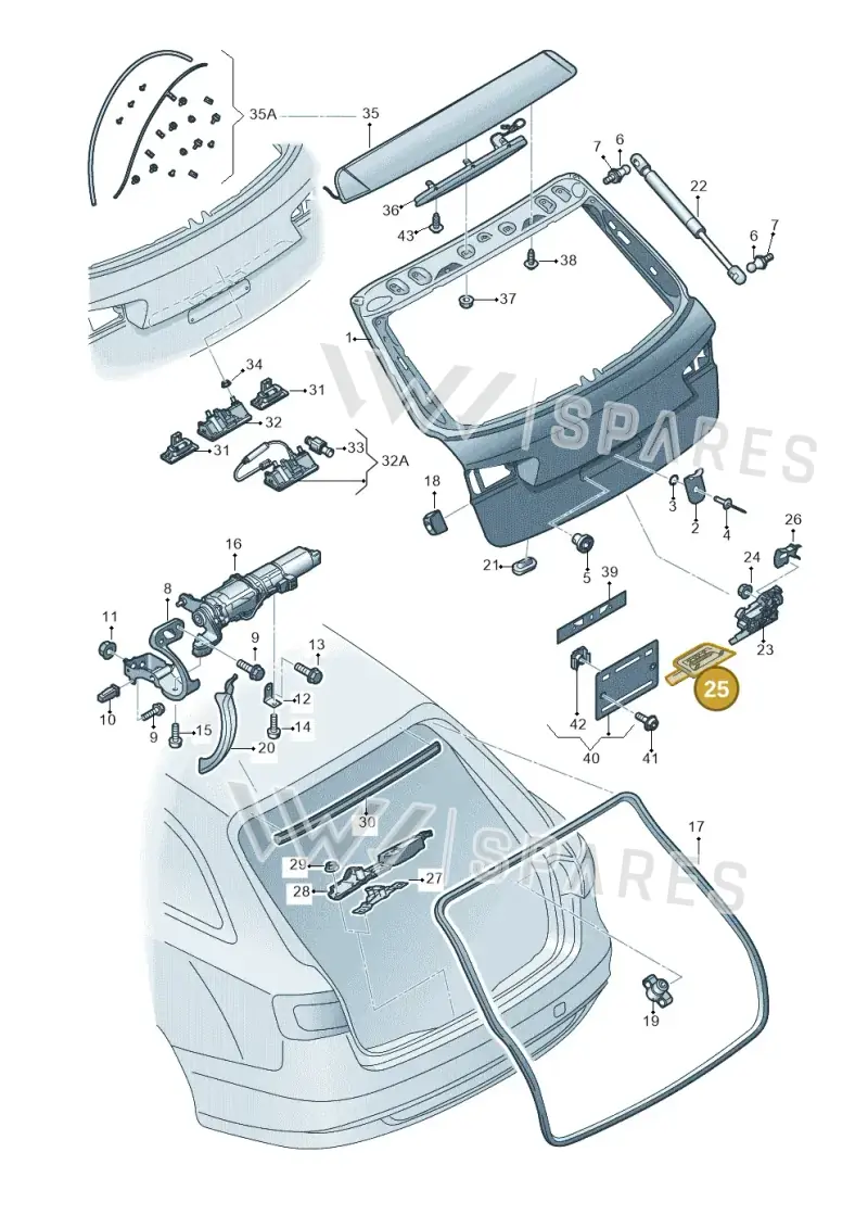 4G9827520A — Audi RS6 Avant (2013-2018) diagram 758827100, position 25