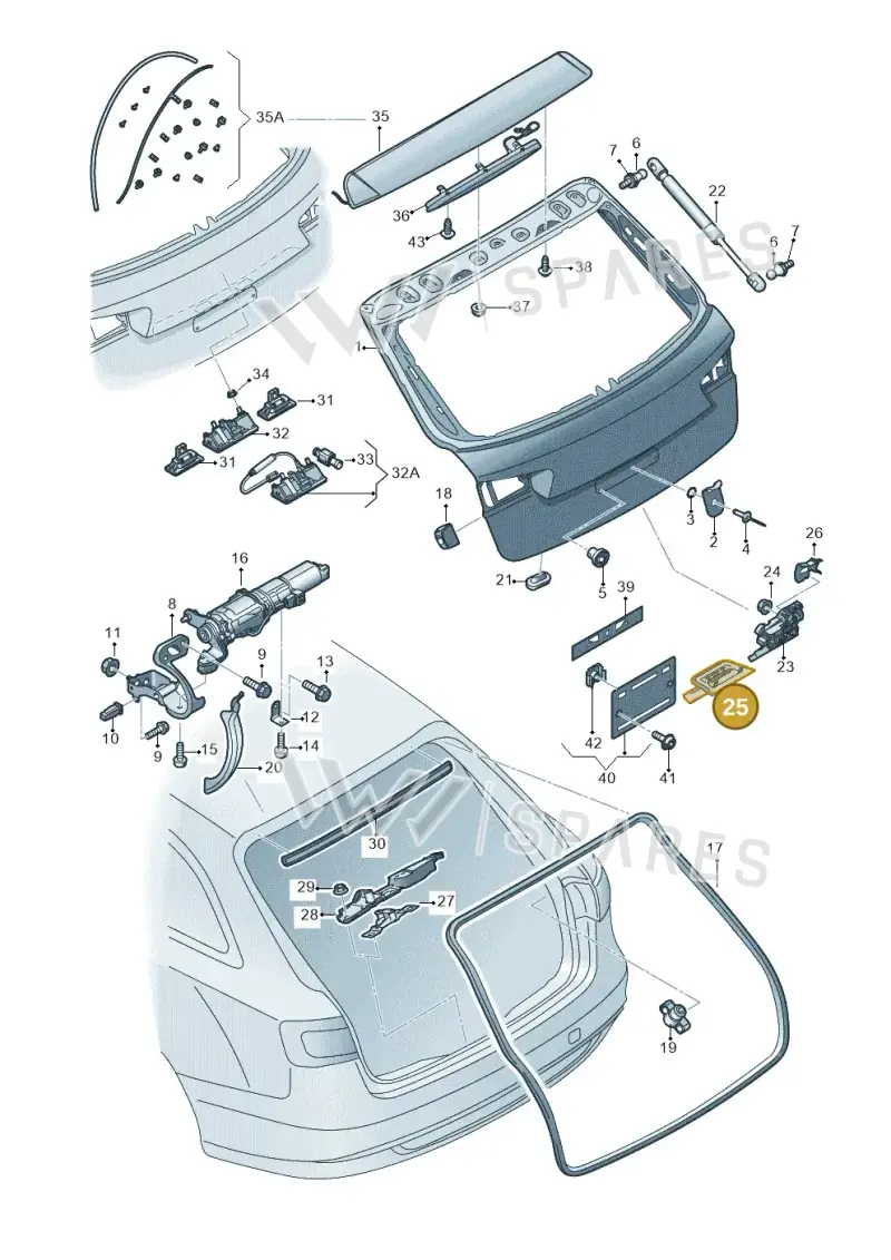 4G9827520 — Audi RS6 Avant (2013-2018) diagram 758827100, position 25