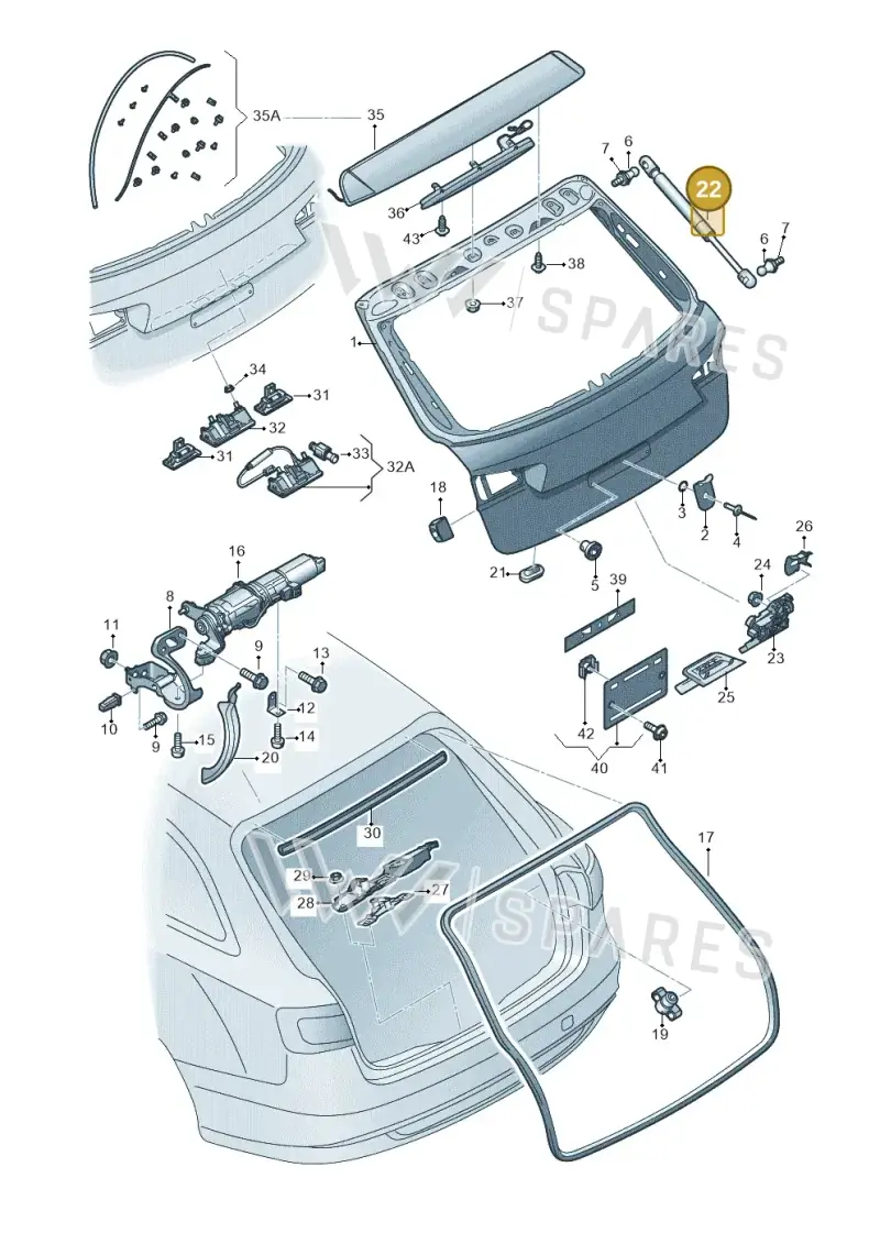 4G9827552 — Audi RS6 Avant (2013-2018) diagram 758827100, position 22