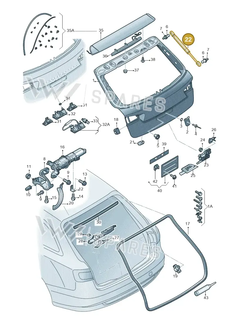 4G9827552 — Audi A6 (2014-2018) diagram 717827100, position 22