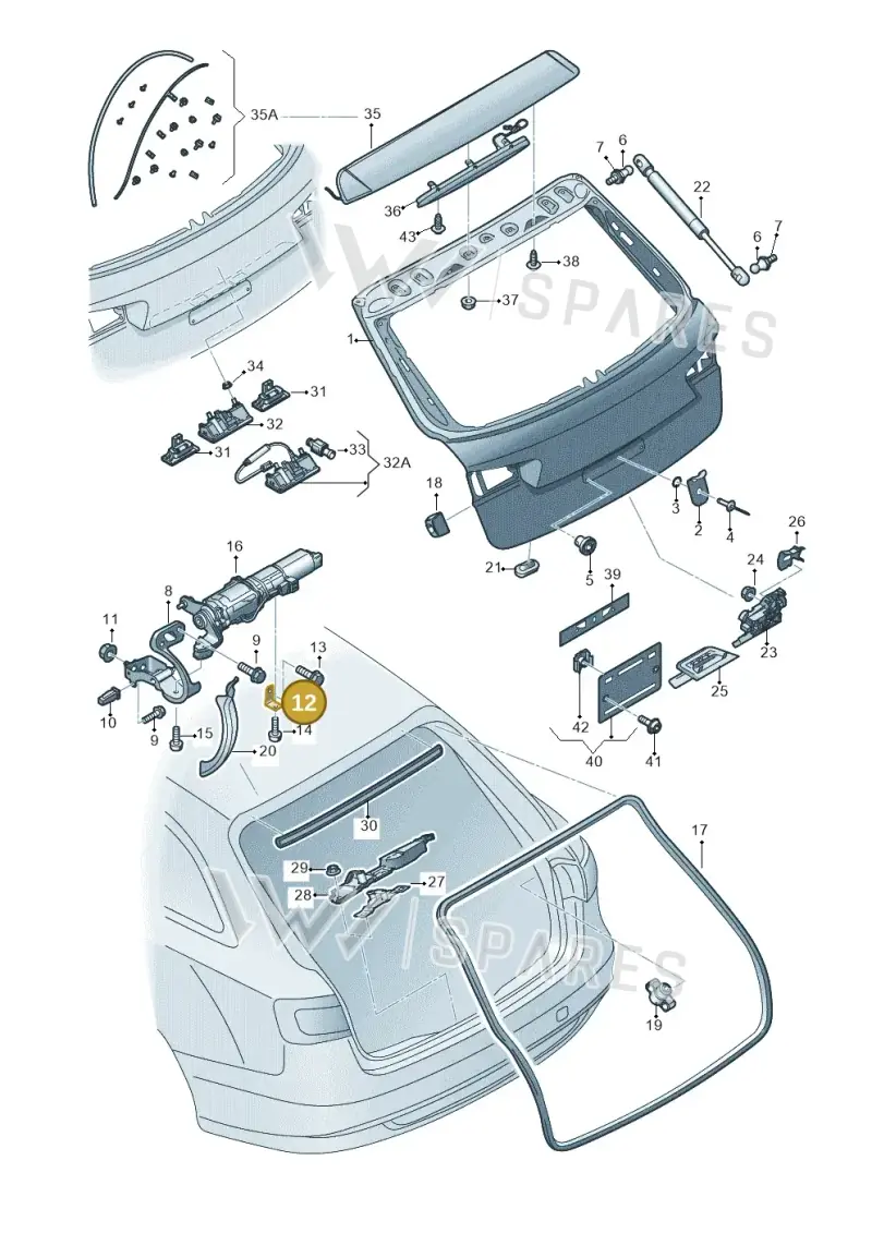 4G9827603 — Audi RS6 Avant (2013-2018) diagram 758827100, position 12