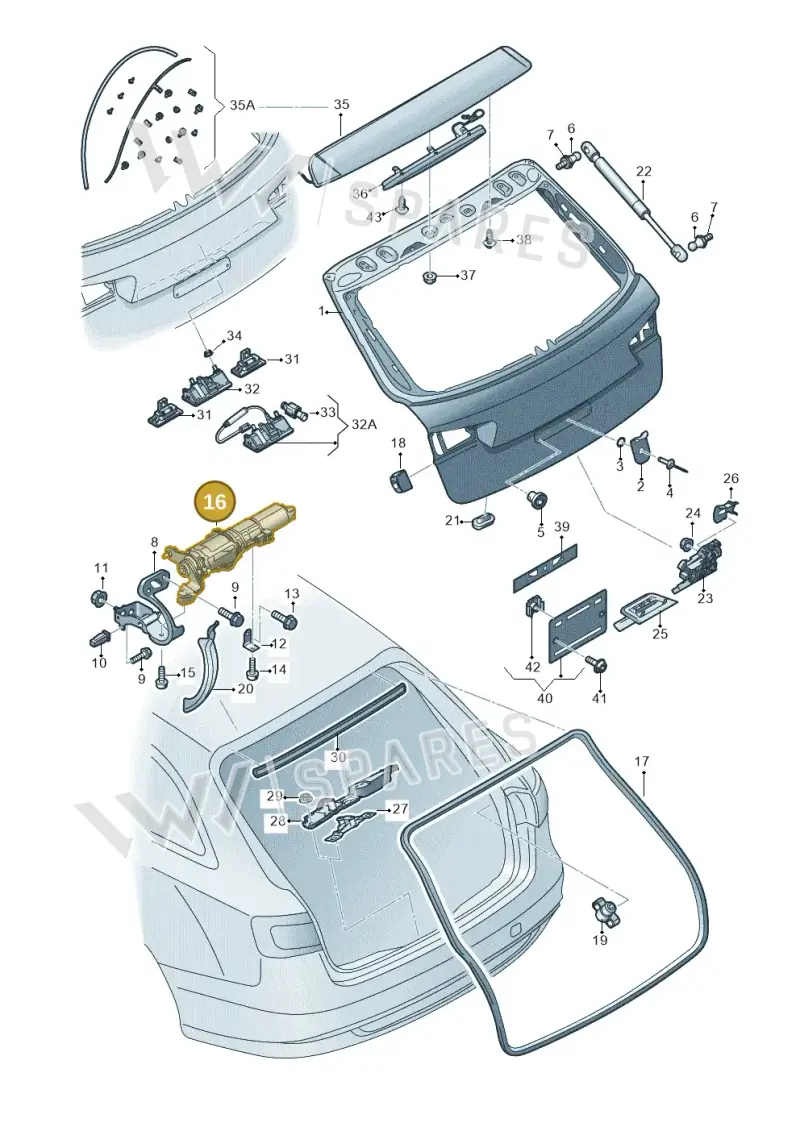 4G9827851B — Audi RS6 Avant (2013-2018) diagram 758827100, position 16