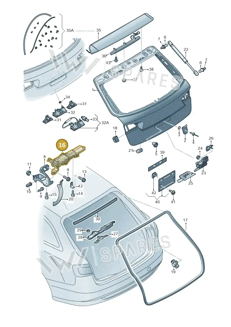 4G9827851 — Audi RS6 Avant (2013-2018) diagram 758827100, position 16