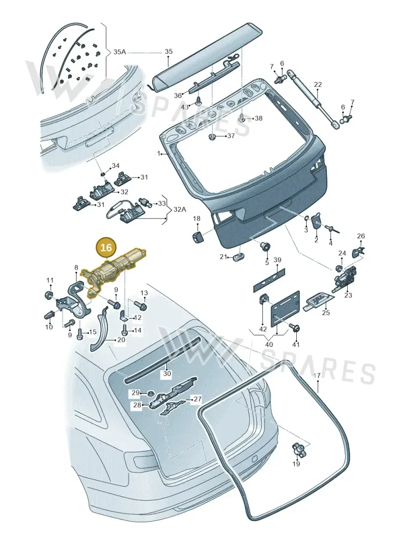4G9827852B — Audi RS6 Avant (2013-2018) diagram 758827100, position 16