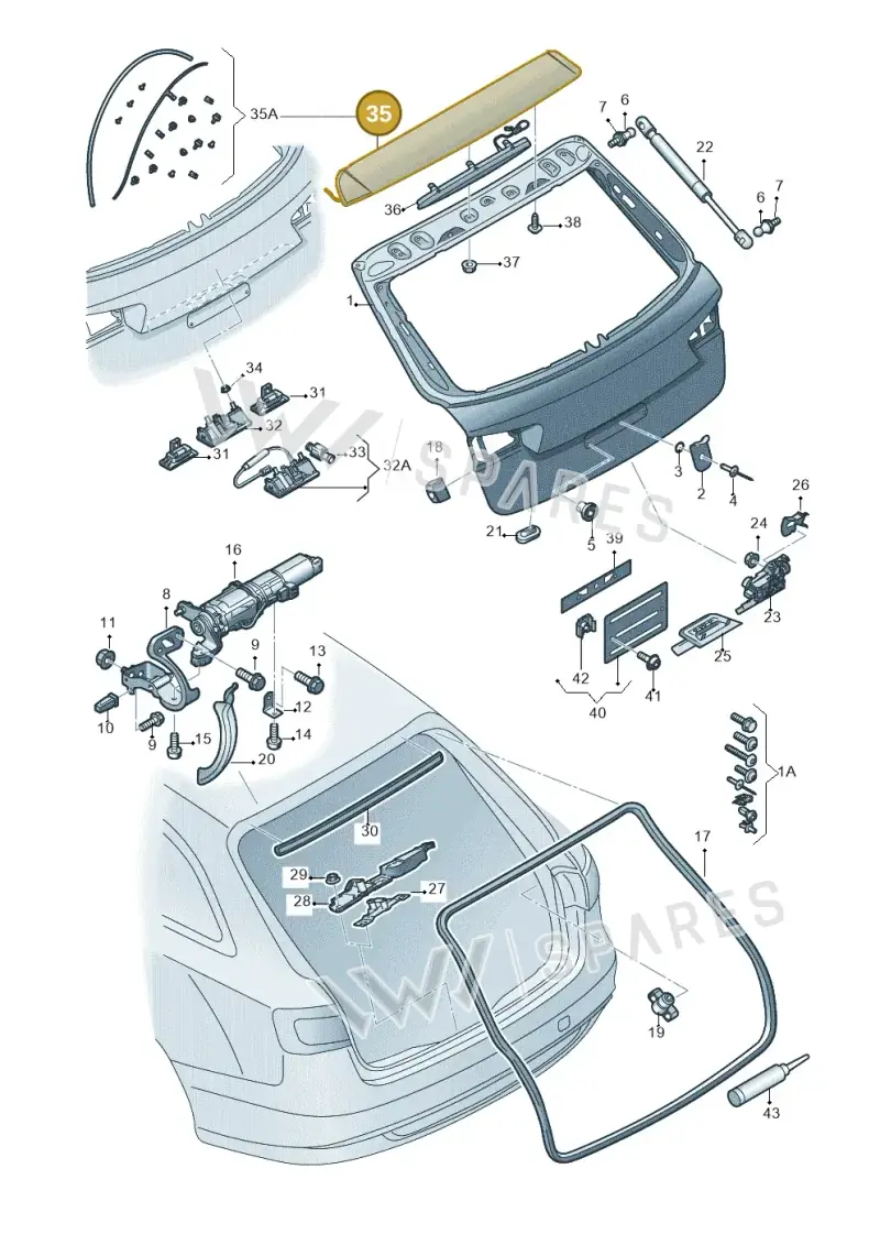 4G9827933AGRU — Audi A6 qu. 3.0 tdi (2014-2018) diagram 717827100, position 35