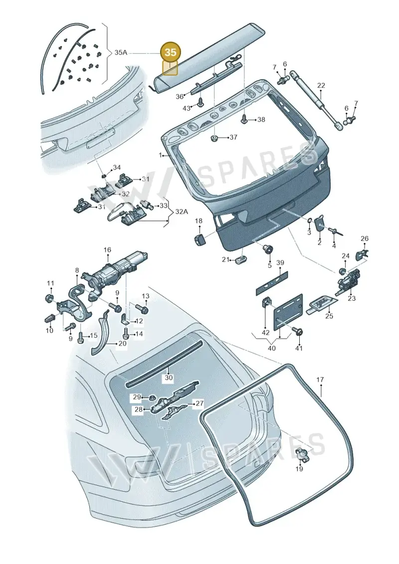 4G9827933HGRU — Audi RS6 Avant (2013-2018) diagram 758827100, position 35