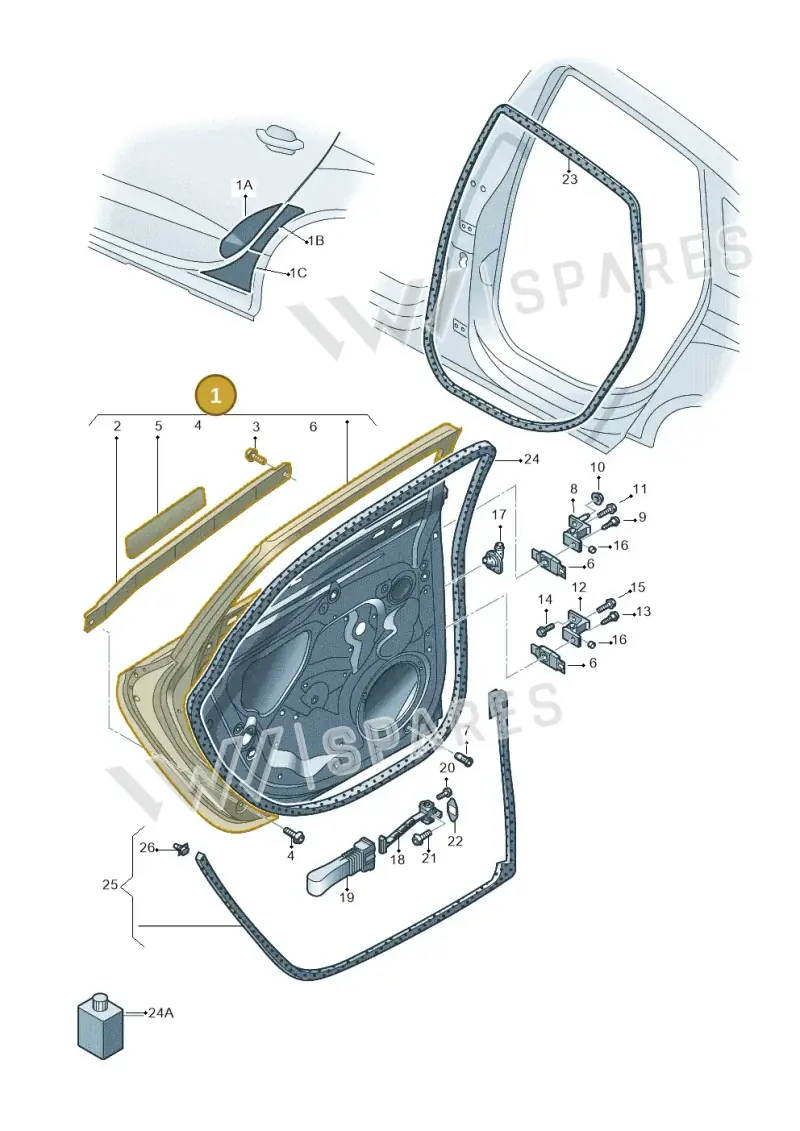 4G9833051A — Audi RS6 Avant (2013-2018) diagram 758833100, position 1