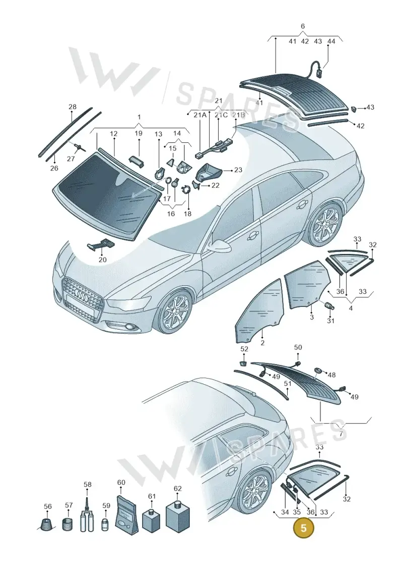4G9845297BNVB — Audi A6 (2014-2018) diagram 798845000, position 5