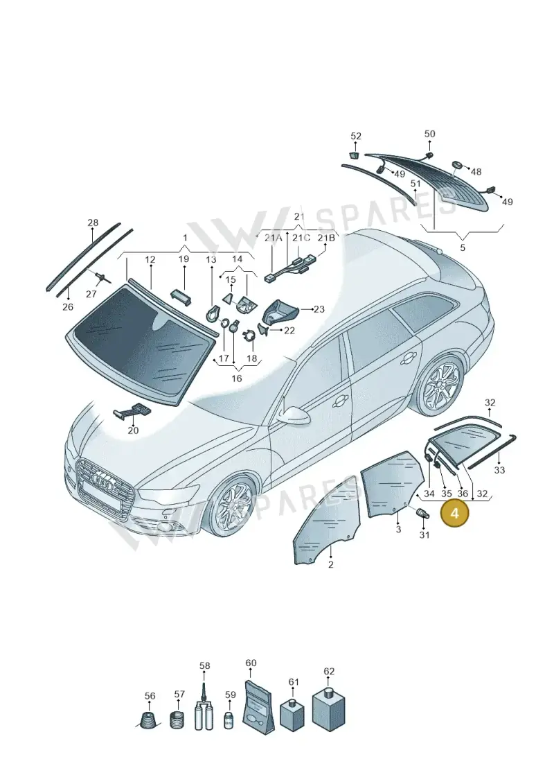 4G9845297DNVB — Audi RS6 Avant (2013-2018) diagram 758845100, position 4