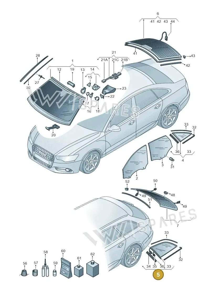 4G9845297DNVB — Audi A6 (2014-2018) diagram 798845000, position 5