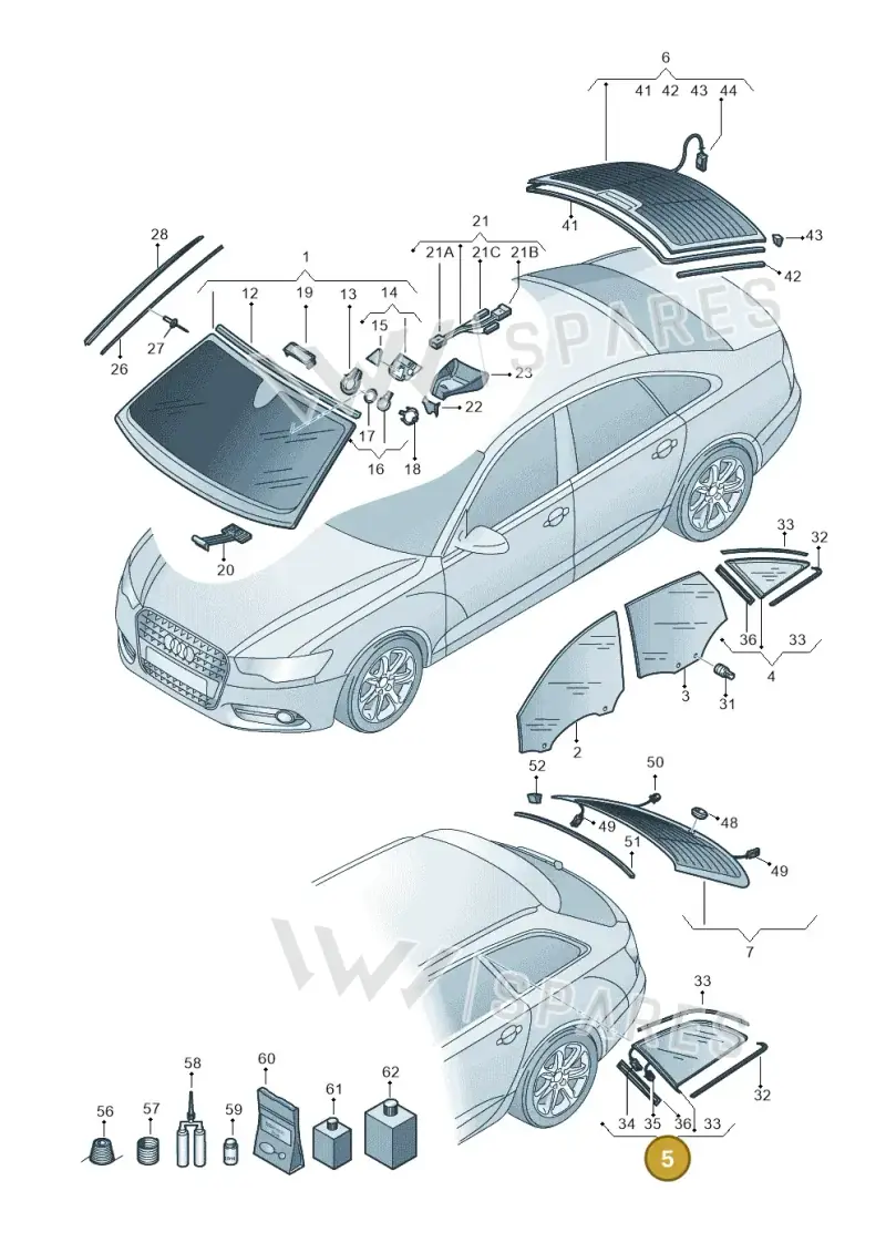 4G9845298BNVB — Audi A6 (2014-2018) diagram 798845000, position 5