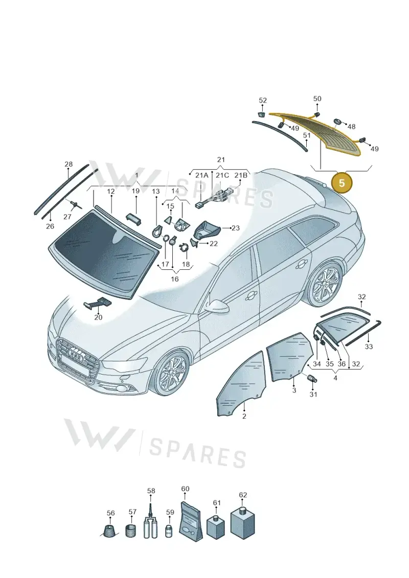 4G9845501ANVB — Audi RS6 Avant (2013-2018) diagram 758845100, position 5