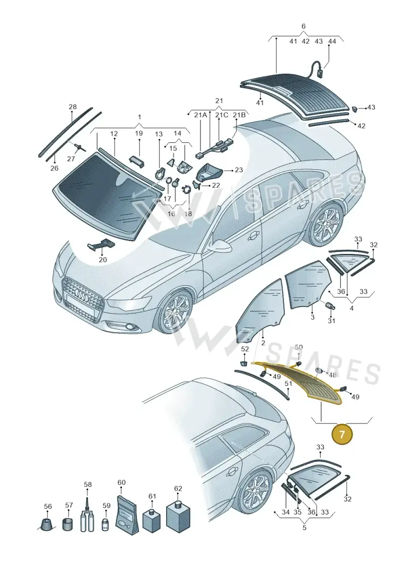 4G9845501ANVB — Audi A6 (2014-2018) diagram 798845000, position 7
