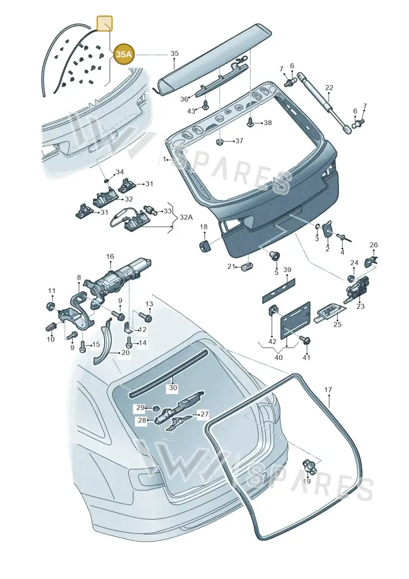 4G9898941 — Audi RS6 Avant (2013-2018) diagram 758827100, position 35A