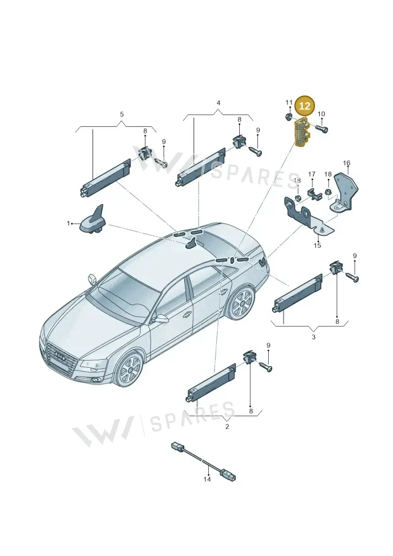 4H0035570A — Audi A8L qu. 3.0 TDI (2013-2018) diagram 771035100, position 12