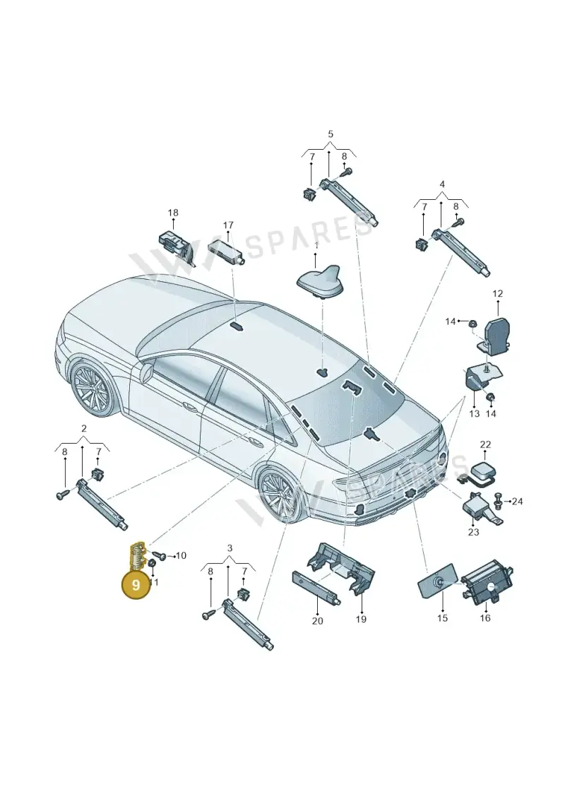 4H0035570A — Audi A8L (2017-2022) diagram 838035100, position 9