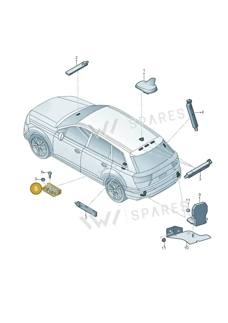 4H0035570A — Audi Q7 qu. 3.0 TDI (2015-2019) diagram 859035100, position 5