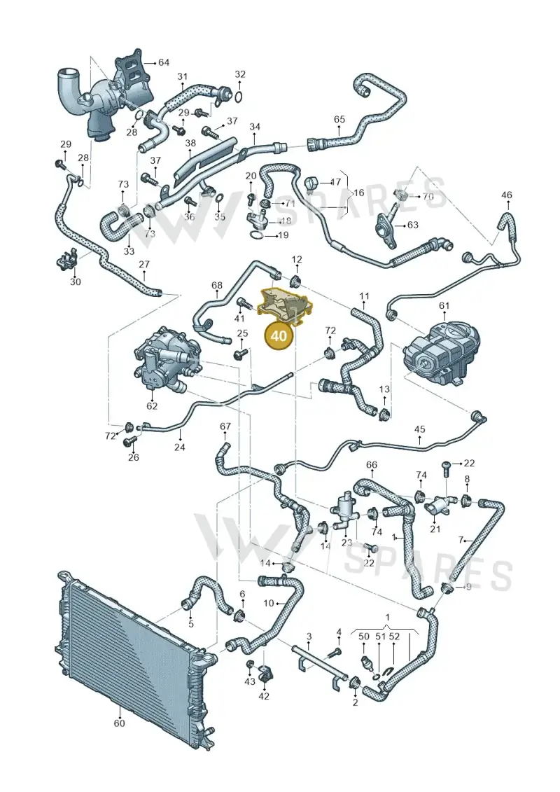 4H0121305AS — Audi A8L qu. 3.0 TDI (2013-2018) diagram 771121600, position 40