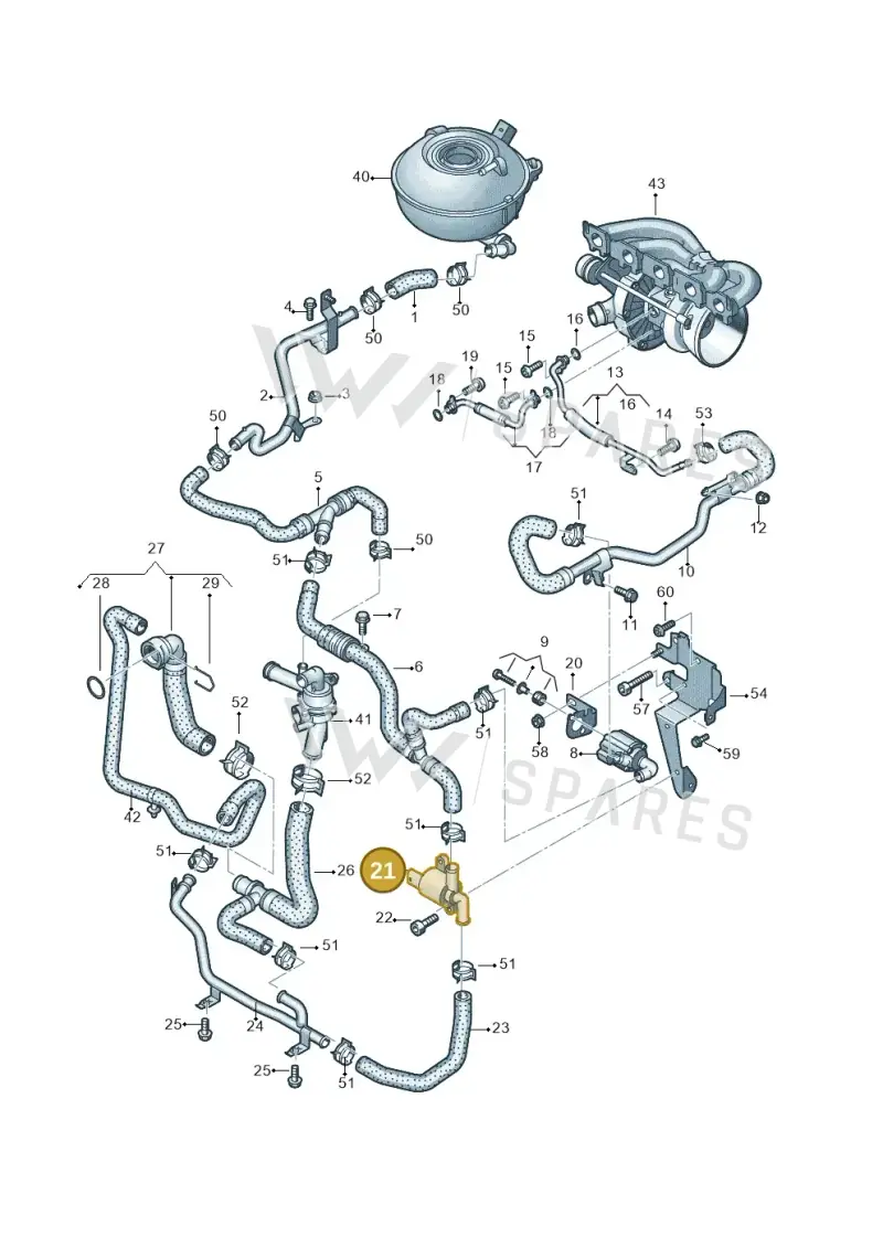 4H0121670A — Audi RSQ3 Sportback (2019-2024) diagram 898121310, position 21