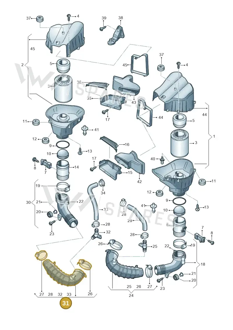 4H0129572 — Audi A8L qu. 3.0 TDI (2013-2018) diagram 696129100, position 31