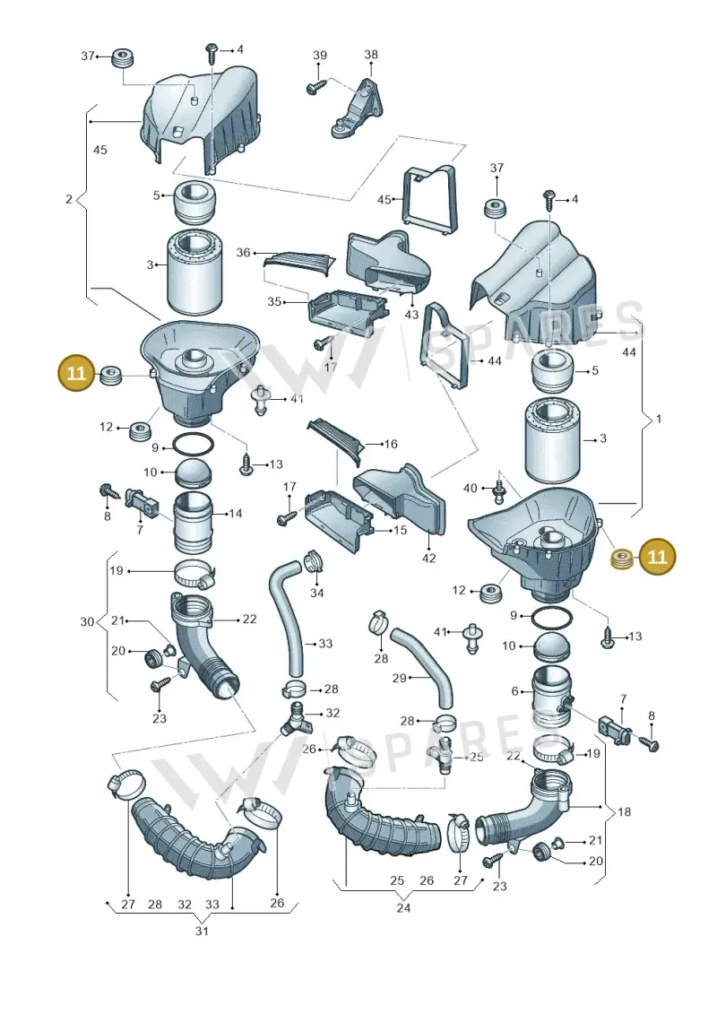 4H0129669E — Audi A8 (2013-2018) diagram 696129100, position 11