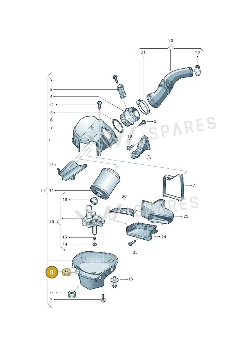 4H0129669E — Audi A8 (2013-2018) diagram 696129050, position 8