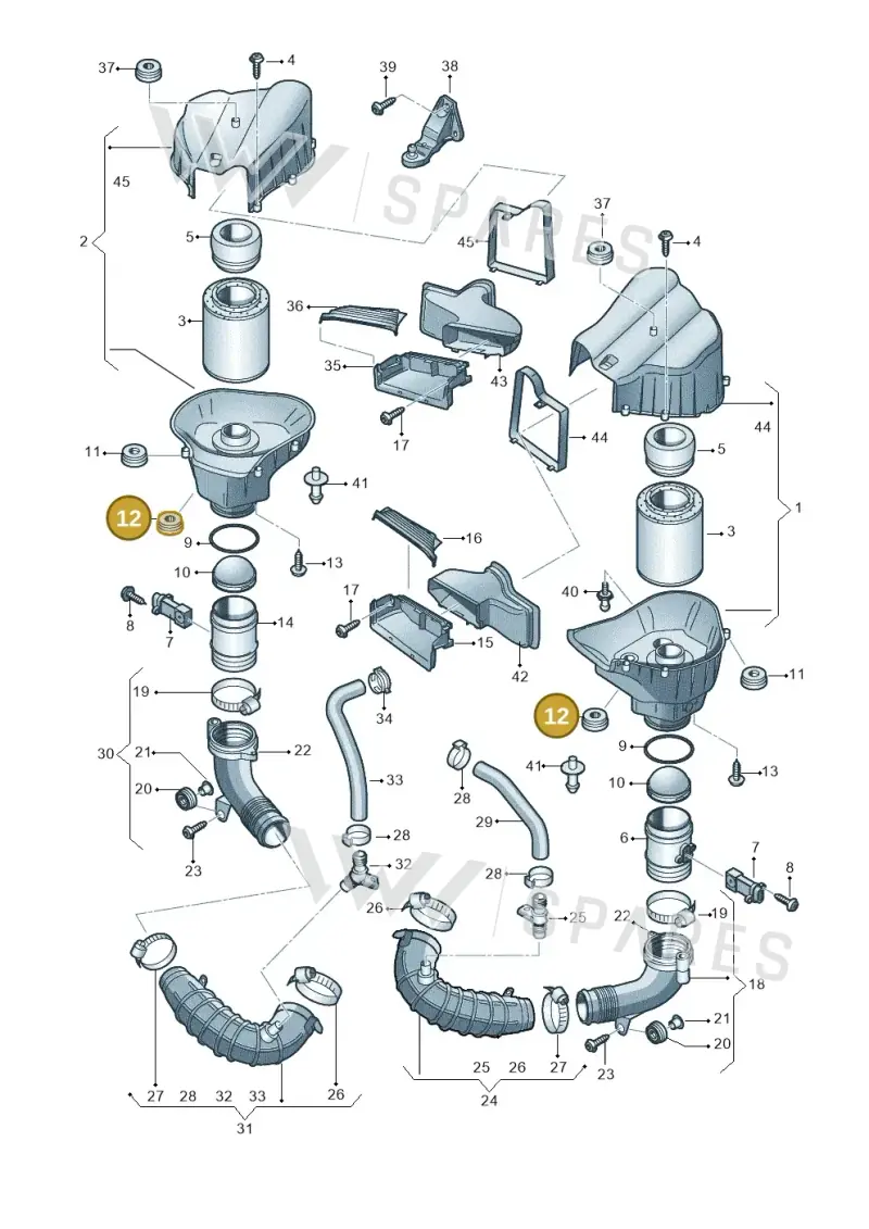 4H0129669F — Audi A8 (2013-2018) diagram 696129100, position 12