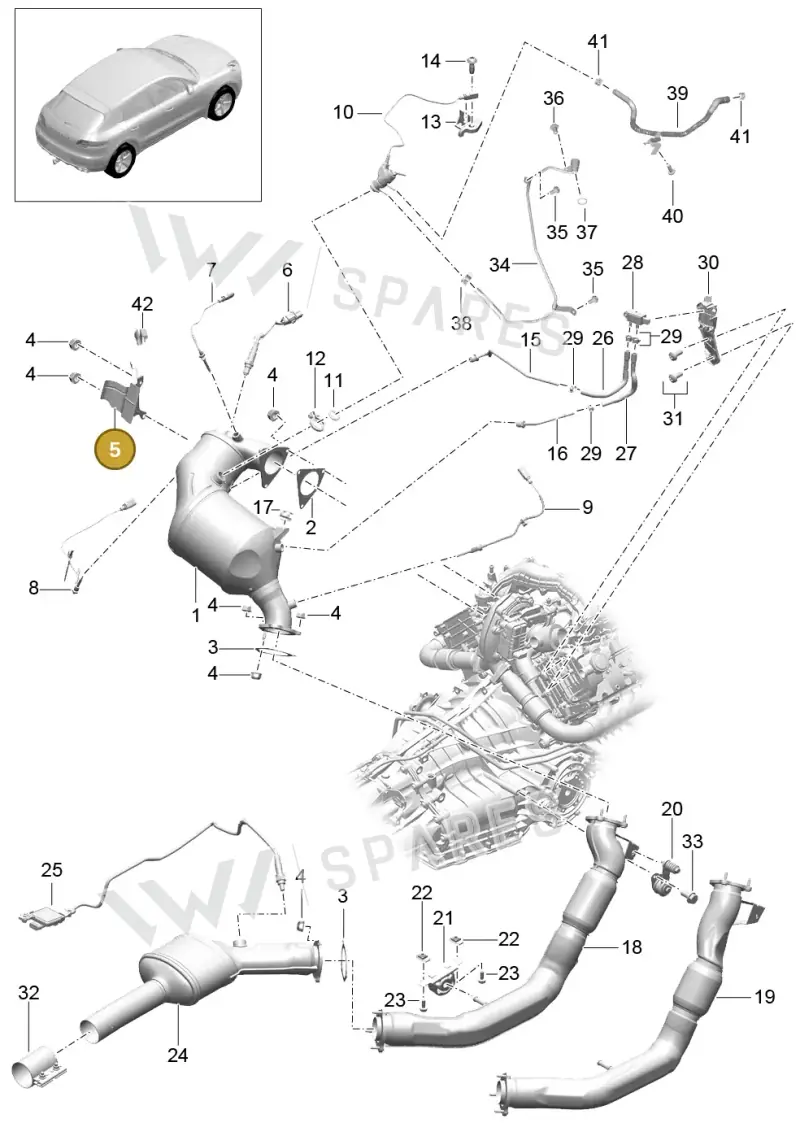 4H0131783J — Porsche Macan (2013-2018) diagram p44202035, position 5