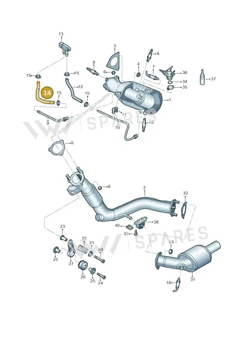 4H0131850H — Audi A7 Sportback (2014-2018) diagram 751253590, position 14