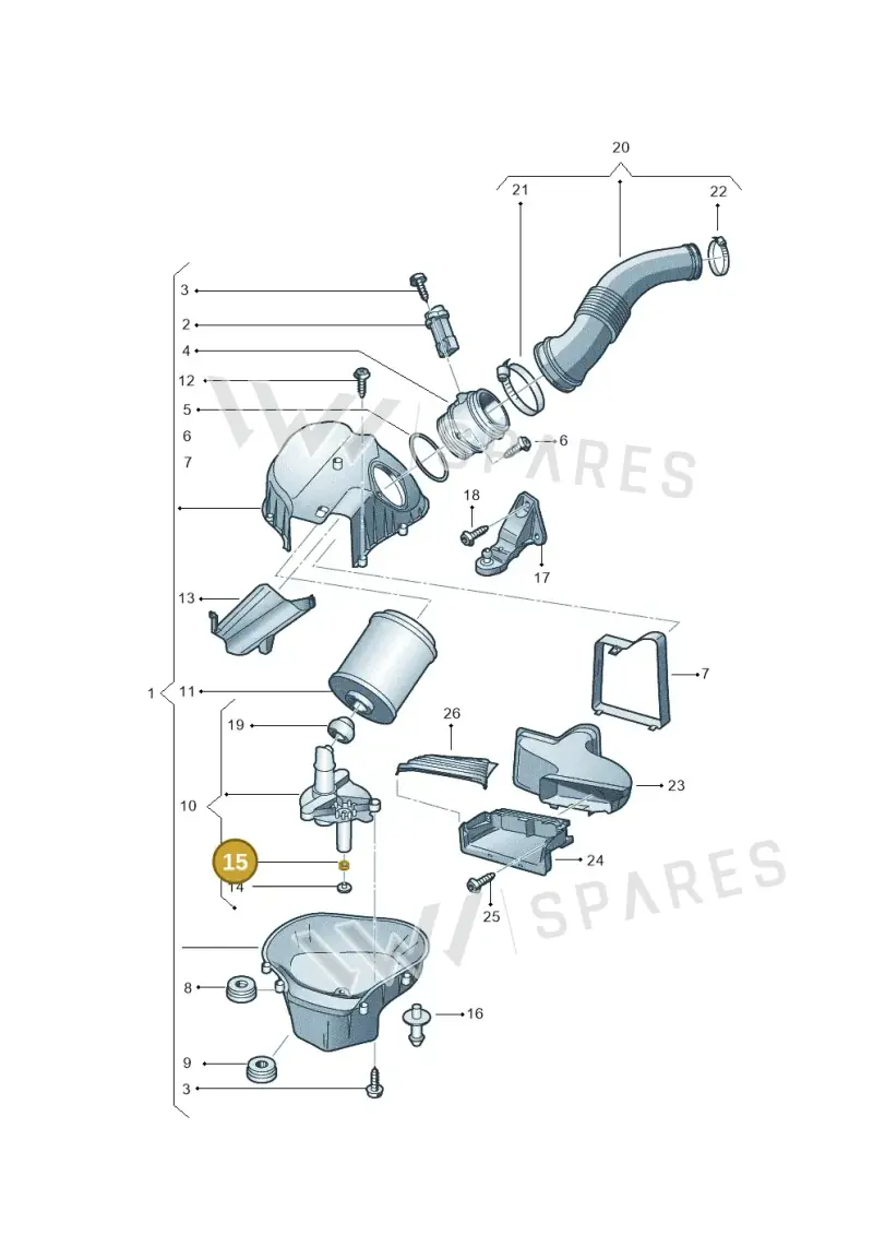 4H0133029 — Audi A8L qu. 3.0 TDI (2013-2018) diagram 696129050, position 15