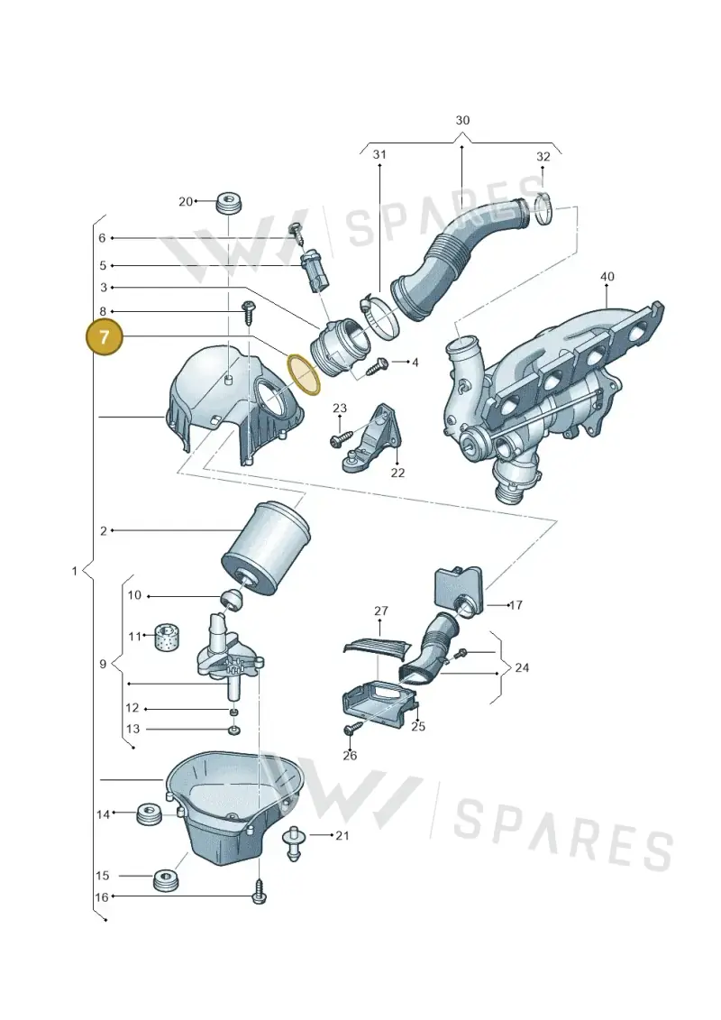 4H0133485E — Audi A8 (2013-2018) diagram 696133020, position 7