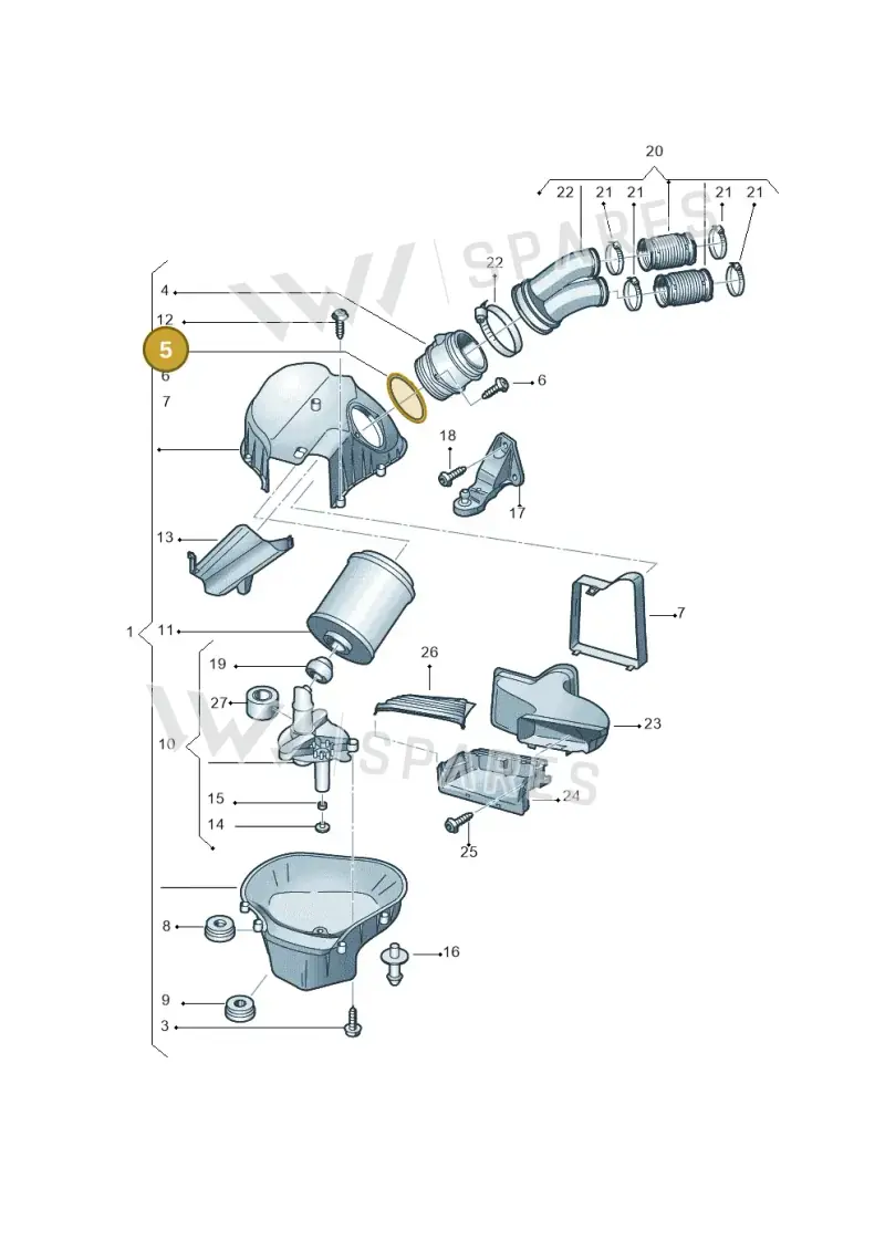4H0133485E — Audi A8 (2013-2018) diagram 696133340, position 5
