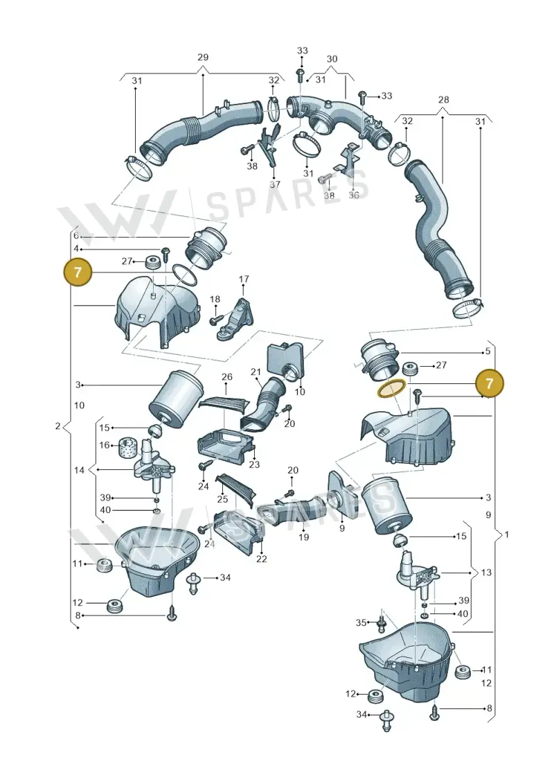 4H0133485E — Audi A8 (2013-2018) diagram 696133350, position 7