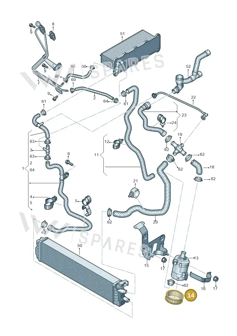 4H0133567 — Audi A5 Sportback (2016-2025) diagram 849121360, position 14