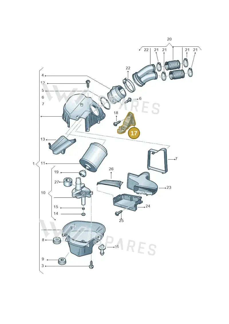 4H0133570A — Audi A8L qu. 3.0 TDI (2013-2018) diagram 696133340, position 17