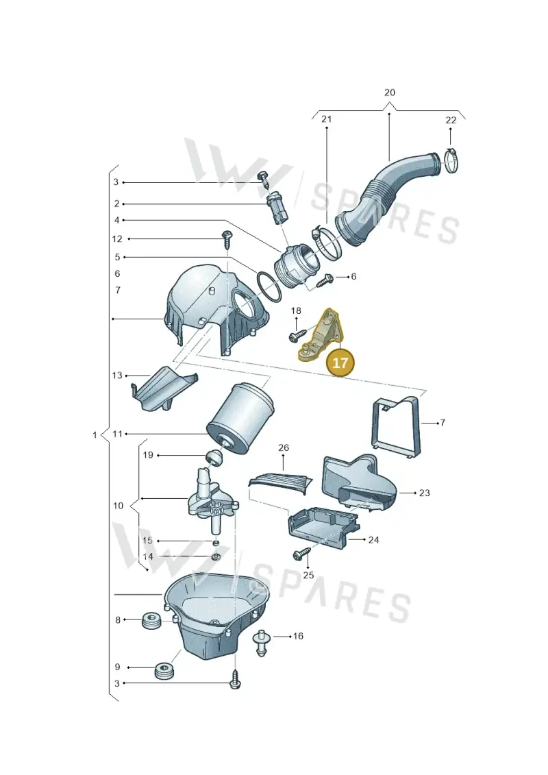 4H0133570A — Audi A8L qu. 3.0 TDI (2013-2018) diagram 696129050, position 17
