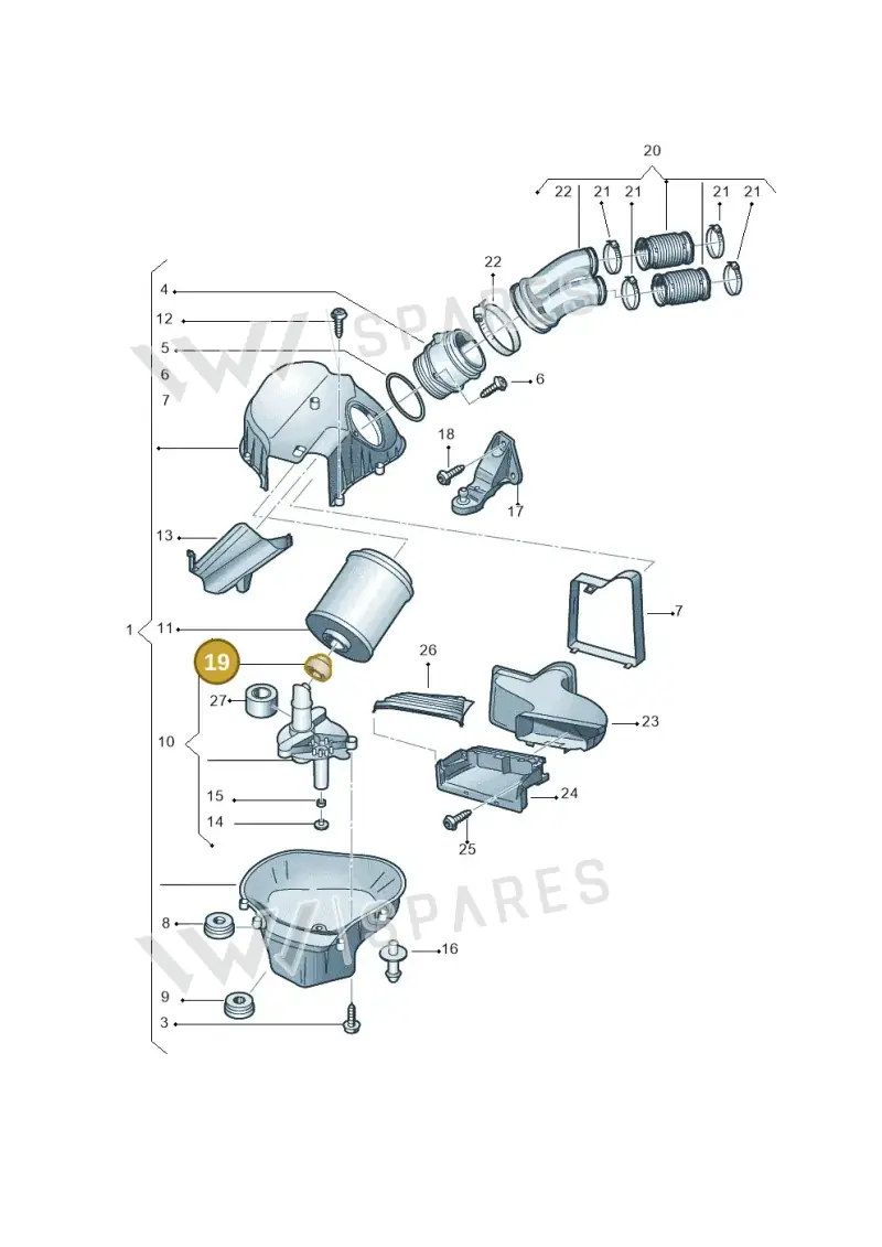 4H0133821A — Audi A8 (2013-2018) diagram 696133340, position 19