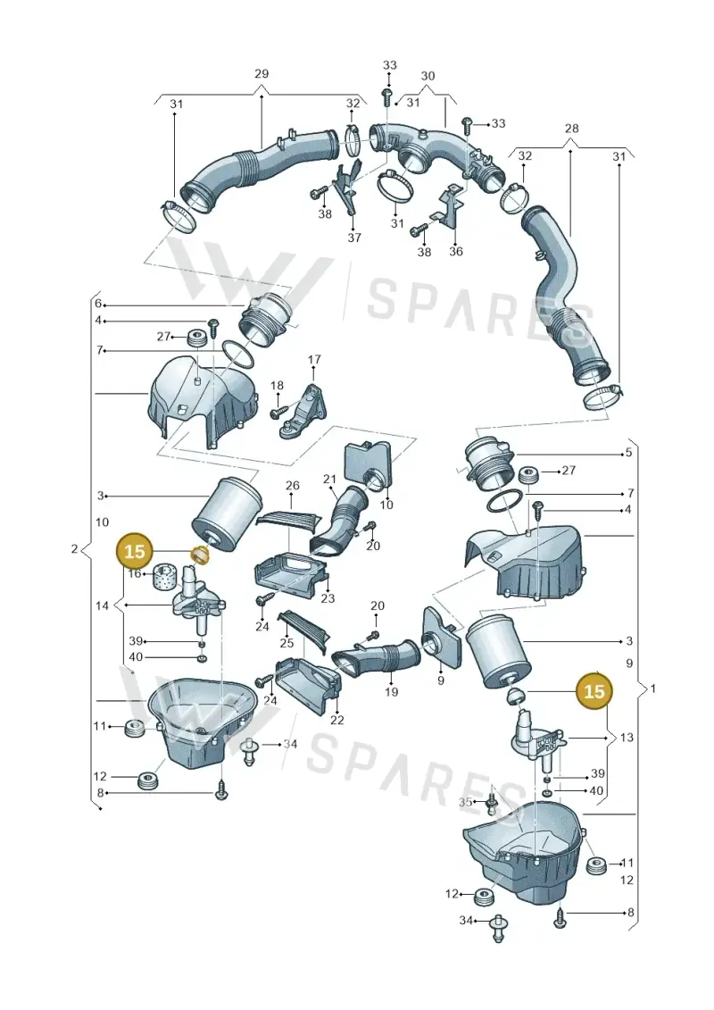 4H0133821A — Audi A8 (2013-2018) diagram 696133350, position 15