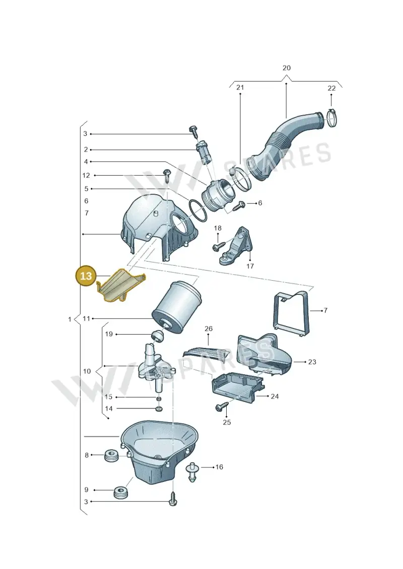 4H0133942 — Audi A8 (2013-2018) diagram 696129050, position 13