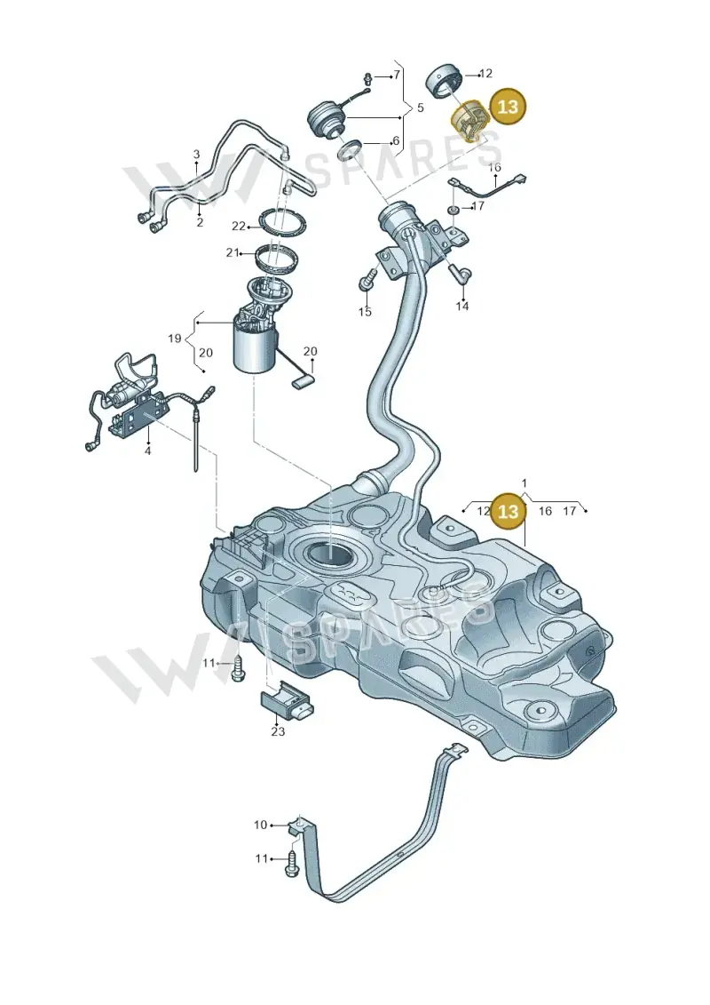 4H0201112A — Audi A3 Sportback (2019-2021) diagram 596201500, position 13