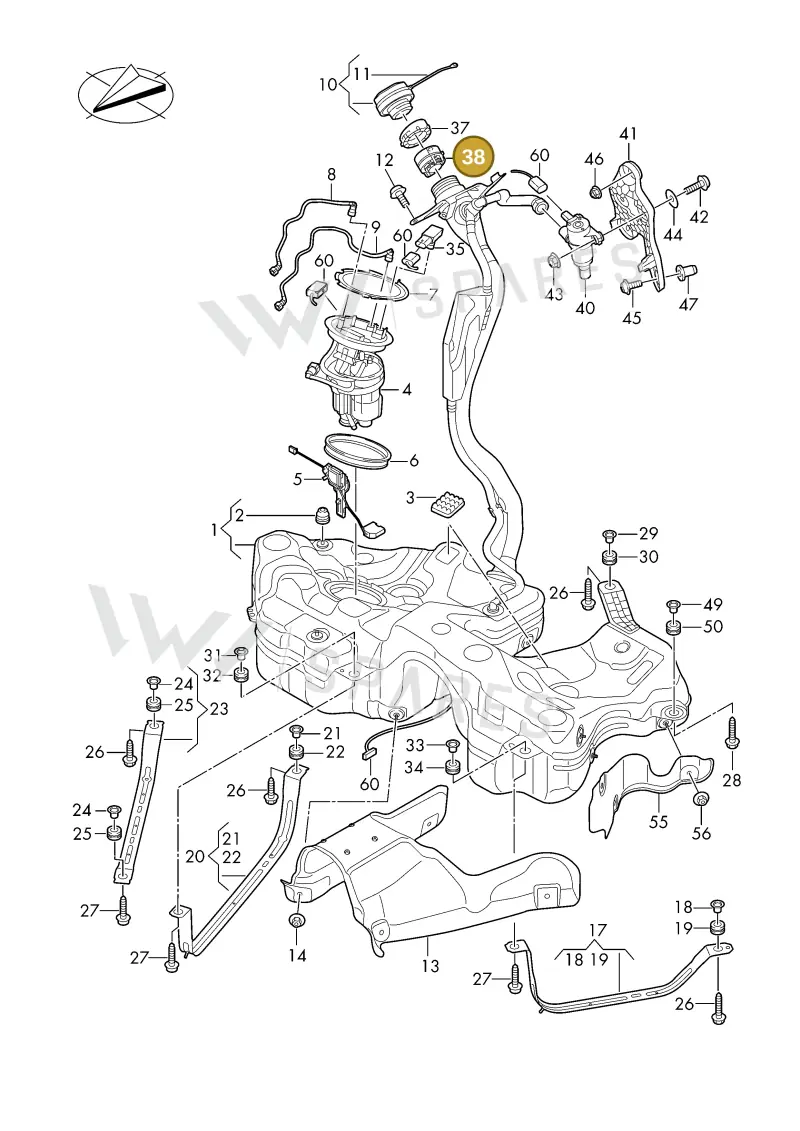 4H0201112A — Audi A5 Limo 2.0 (2024-) diagram 8wh201000, position 38