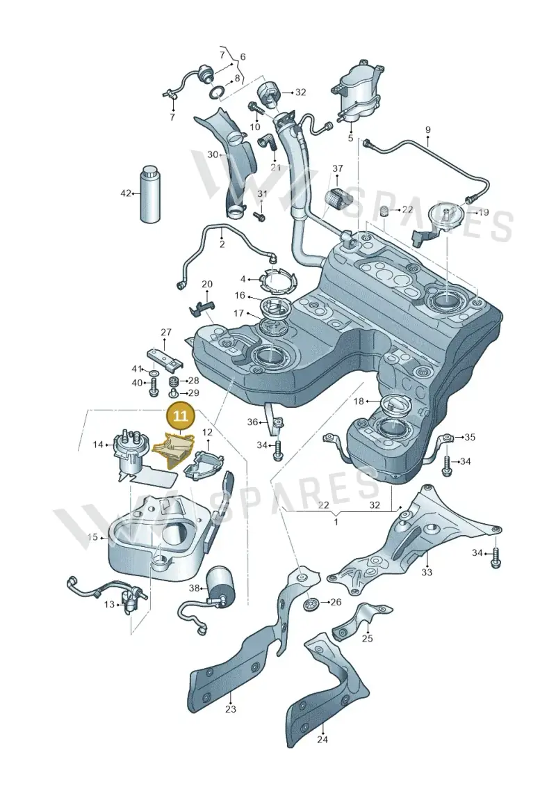 4H0201284D — Audi A8 (2013-2018) diagram 696201000, position 11